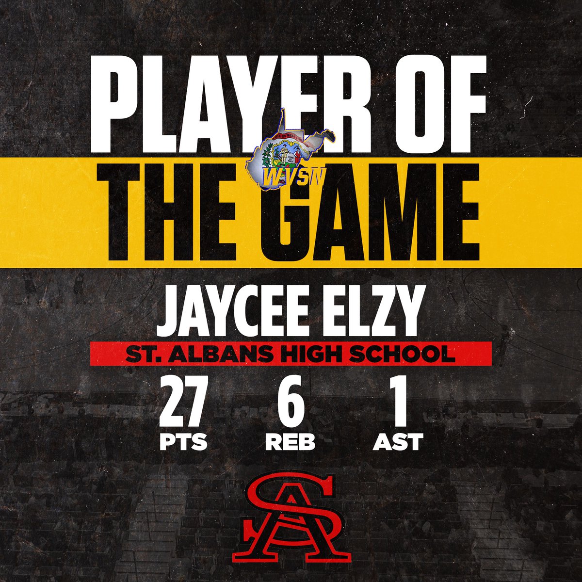 WV Sports News (@wvsportsnews1) on Twitter photo Our player of the game tonight was <a href="/JayceeElzy/">JayCee Elzy</a> who helped lead St.Albans to a huge win over University Our player of the game tonight was <a href="/JayceeElzy/">JayCee Elzy</a> who helped lead St.Albans to a huge win over University