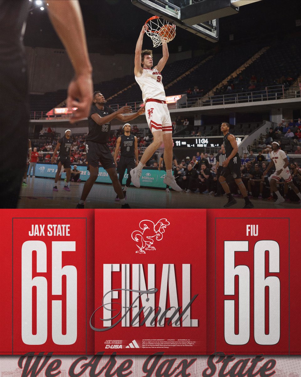 Jax State advances to play the winner of No. 3 MTSU and No. 6 Louisiana Tech on Friday at 2 PM

#StayCocky 🐔 | #FearTheBeak 👌
