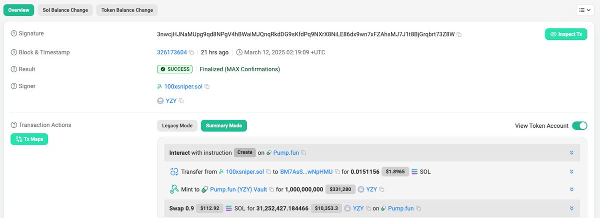 sinanimedia's tweet image. Lurking around one can find more more scammer's play pretending to be 'YE' Stealth launching his coin on pump.fun

The latest scam play: 
9gyfbPVwwZx4y1hotNSLcqXCQNpNqqz6ZRvo8yTLpump

Orchestrated by 100xsniper wallet: 3VRhoaacnV3bvz4yVwVALpayyhBKQMRuA7pYVB4mrx4m