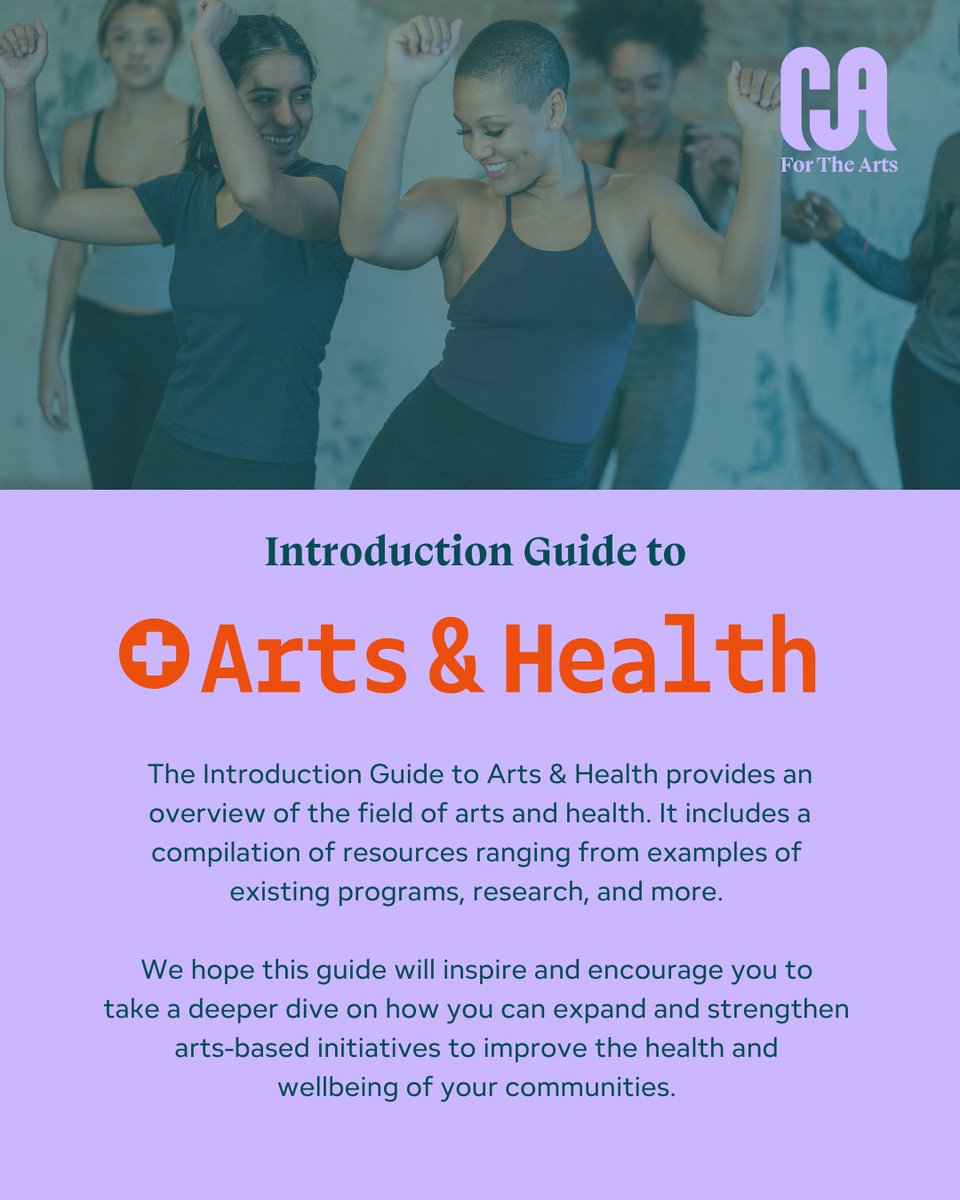 CAfortheArts's tweet photo. Join us for "Bridging Creativity &amp; Care: Launching the Introduction Guide to Arts &amp; Health", a foundational webinar designed to break down the essentials of this growing movement.

⭐ Register: https://t.co/Bif5SivY9E

#HealthHealingHope #ArtWorkisHealthWork https://t.co/DDVIYxlUpL