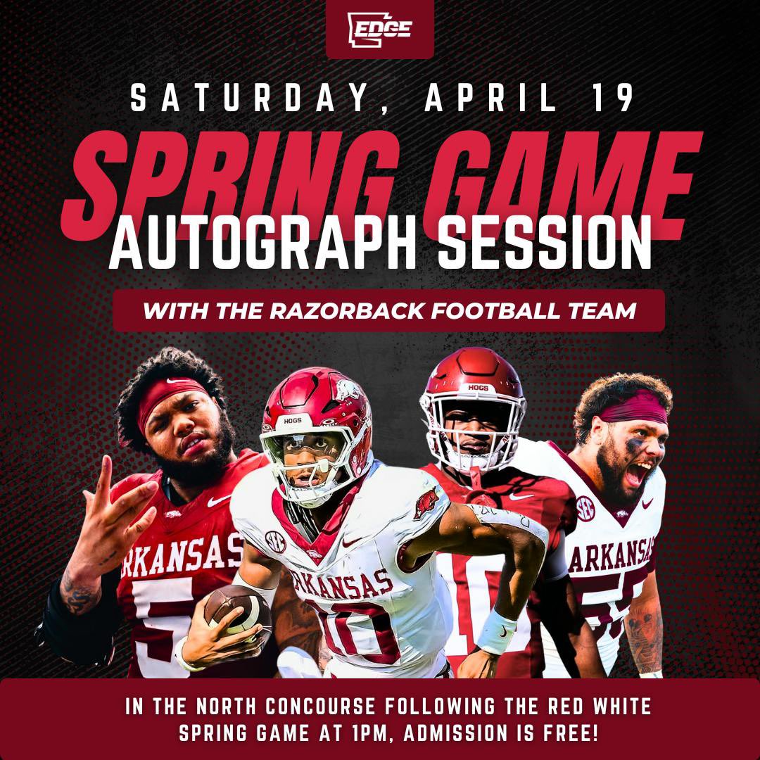 Spring football starts now! 🏈 April 19th, join us for the Red-White Game and stay after to meet the new team!  @arkansasedgenil 🔴⚪  #WPS