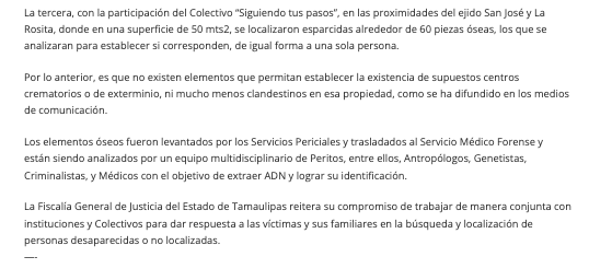 azucenau's tweet photo. 🚨#ÚLTIMAHORA

Fiscalía de Tamaulipas (@FGJ_Tam), rechaza la existencia del campo de exterminio que ha denunciado el Colectivo Amor por los Desaparecidos. Y afirman que se trata de "una obra negra de la sucursal de una empresa de funerales". 

📸FGJ de Tamaulipas. https://t.co/brOHll93q7