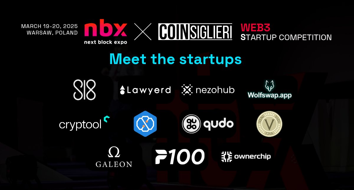 You will see the best selection of projects at WEB3 Startup Competition 2025! 
#Startups #COINsiglieri #NBX #Warsaw