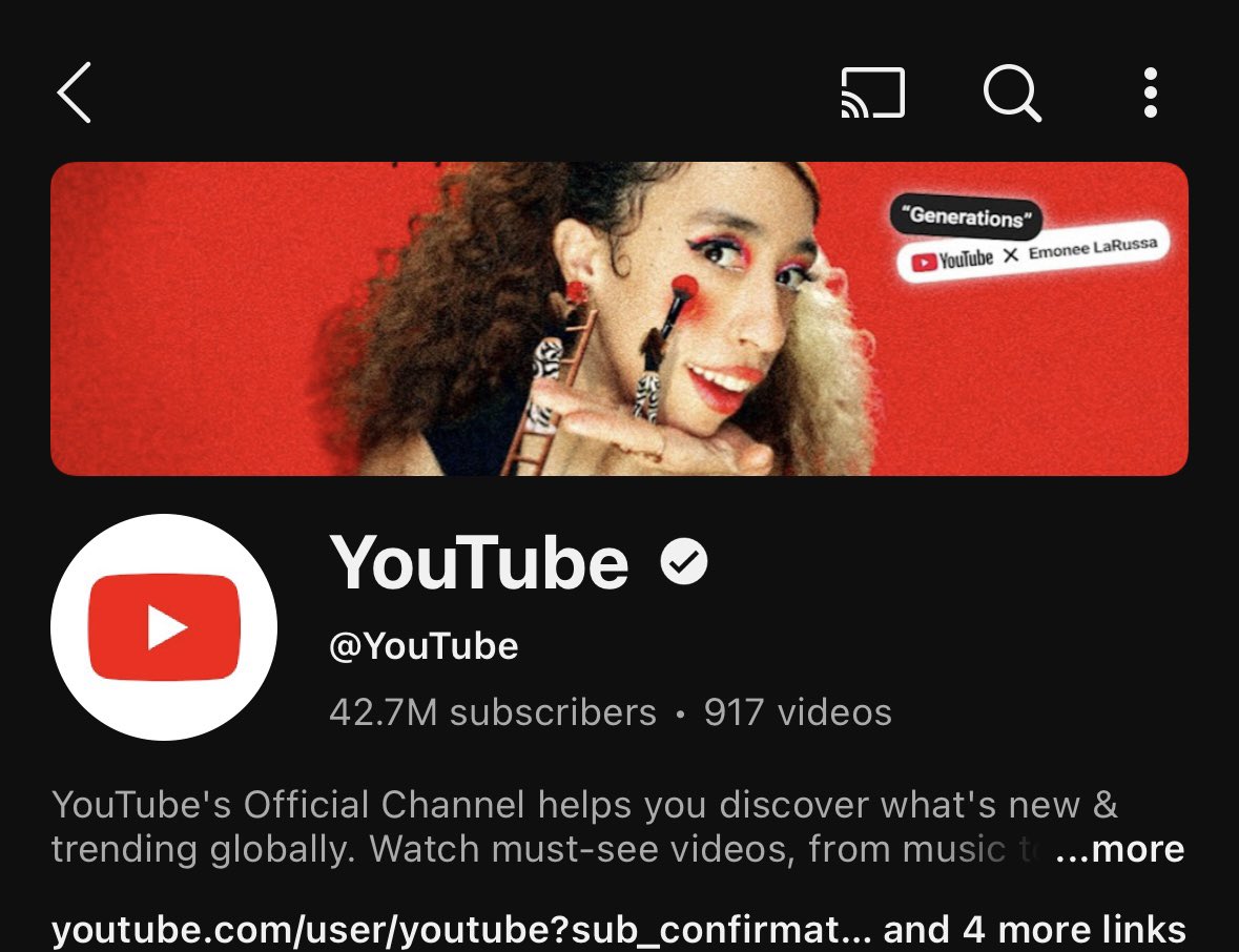 PINCH ME😭😭😭 I just became the official face of YouTube on all their channels