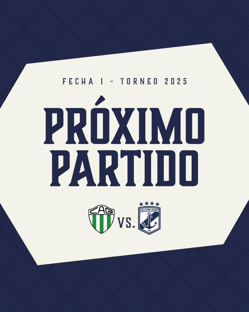 ¡LA BANDA PONE PRIMERA! 💙🤍⚓️

Este domingo desde las 16:00hs. Guillermo Brown visitará a Germinal en Estadio “El Fortín”, por la Fecha 1 del Torneo 2025.

Árbitros:
-Fernando Marcos
-Leopoldo Gorosito
-Nicolás Moreno
-Valentín Pompei

#GuillermoBrown 💙⚓️