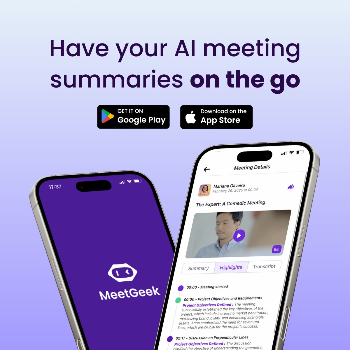 MeetgeekA's tweet image. Not every important #meeting happens on a video call—some of the most important conversations happen face-to-face. With MeetGeek’s #mobile app:

- Record &amp;amp; #transcribe in-person meetings 
- Manage upcoming meetings 
- Send ad-hoc meeting invites
- Access &amp;amp; share past meetings