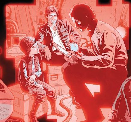 Ben Solo, his father Han Solo, and his uncle Lando 🥹