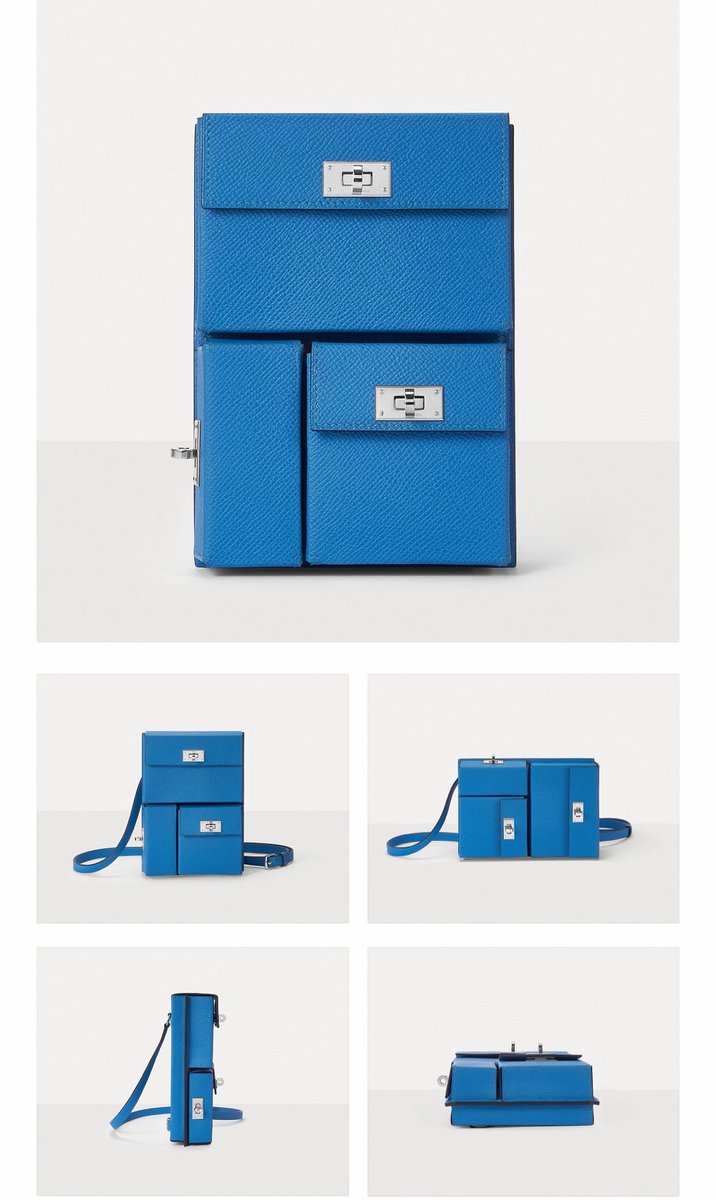 DressdioX's tweet image. #Hermès 几何解构主义的 #Kelly #Multipocket To Go 手拿包巧妙融合 Kelly 手袋的标志性轴扣元素和多功能口袋设计，接近黄金分割比例的矩形组合让人联想到蒙德里安的画作构图，可调节肩带实现竖直或横向两种背戴方式，满足不同搭配需求。