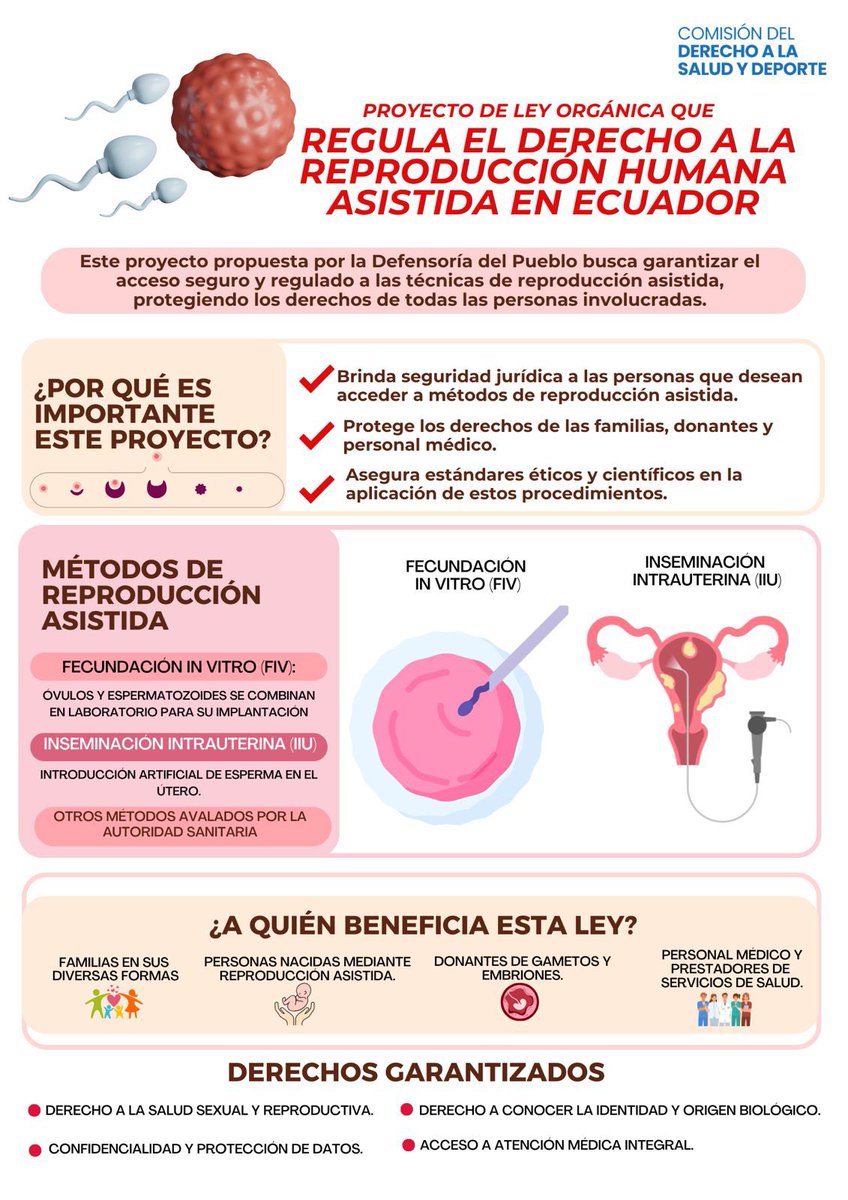 Comisión del Derecho a la Salud y Deporte (@derechosaludan) on Twitter photo Desde la Comisión de Salud respaldamos el Proyecto de Ley de Reproducción Humana Asistida para garantizar derechos, seguridad y estándares éticos en estos tratamientos.
Te lo explicamos aquí ⬇️⬇️
<a href="/AsambleaEcuador/">Asamblea Nacional</a> Desde la Comisión de Salud respaldamos el Proyecto de Ley de Reproducción Humana Asistida para garantizar derechos, seguridad y estándares éticos en estos tratamientos.
Te lo explicamos aquí ⬇️⬇️
<a href="/AsambleaEcuador/">Asamblea Nacional</a>