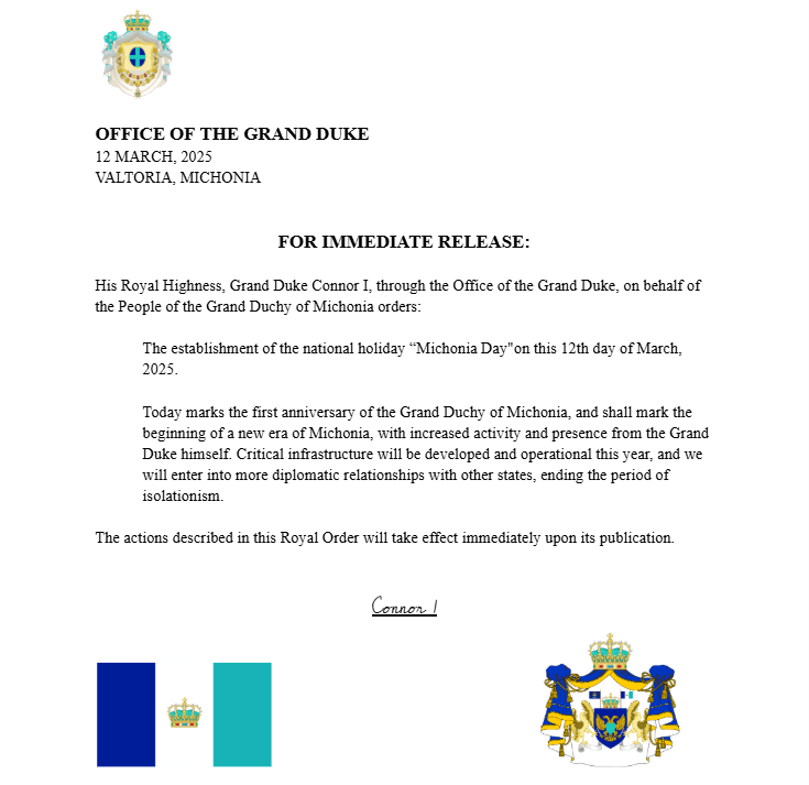 Grand Duchy of Michonia tweet media