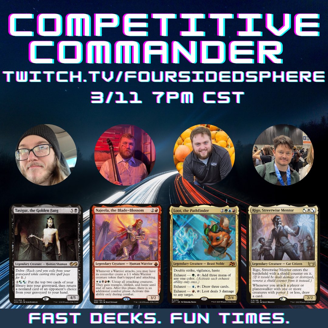 Cornithopters's tweet photo. Tonight we are back after a hiatus playing some bracket 5 cedh! 

7pm cst! Link below! https://t.co/8l86xiiqkH