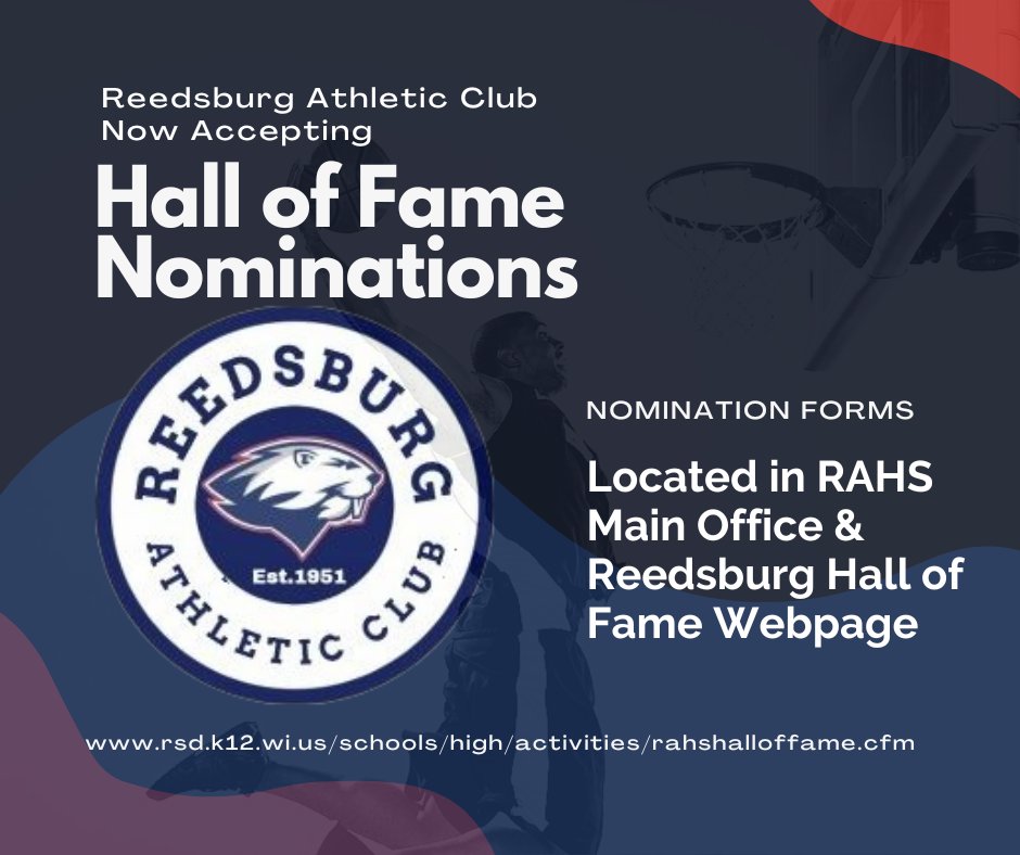 Atheltic Club Hall of Fame nominations are now open! Please nominate a deserving Beaver Athlete. #reedsburgpride #teamreedsburg