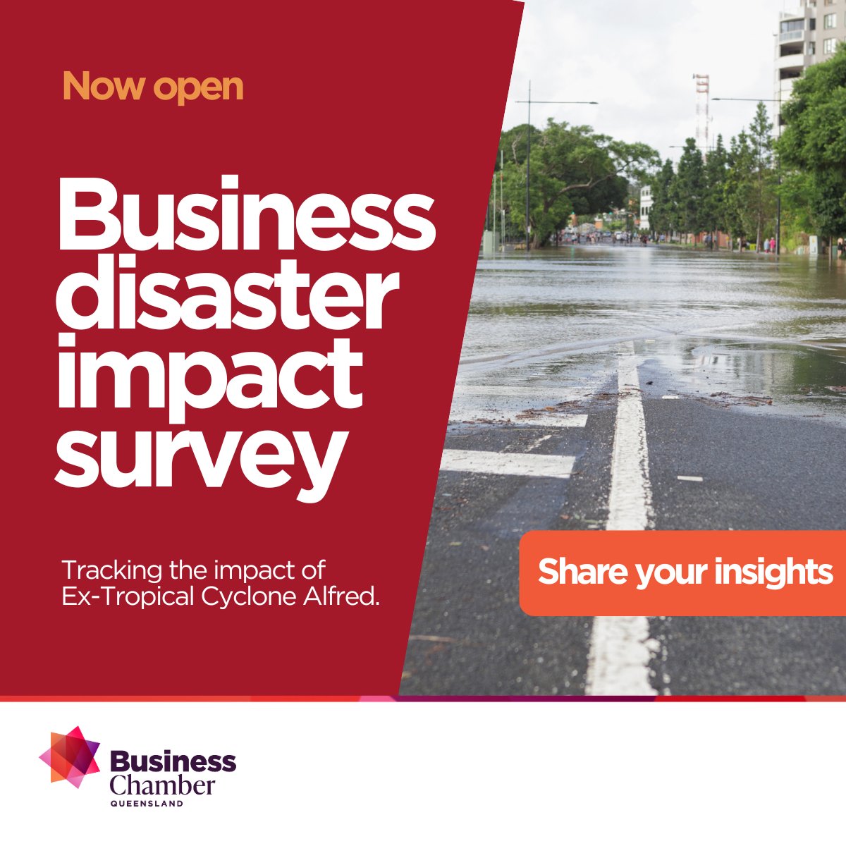 If your business has been affected in any way by Ex-Tropical Cyclone Alfred, help us advocate for greater business impact recovery and resilience support by sharing your insights in our short, 3-minute disaster survey, available here: surveymonkey.com/r/Alfredbusine…