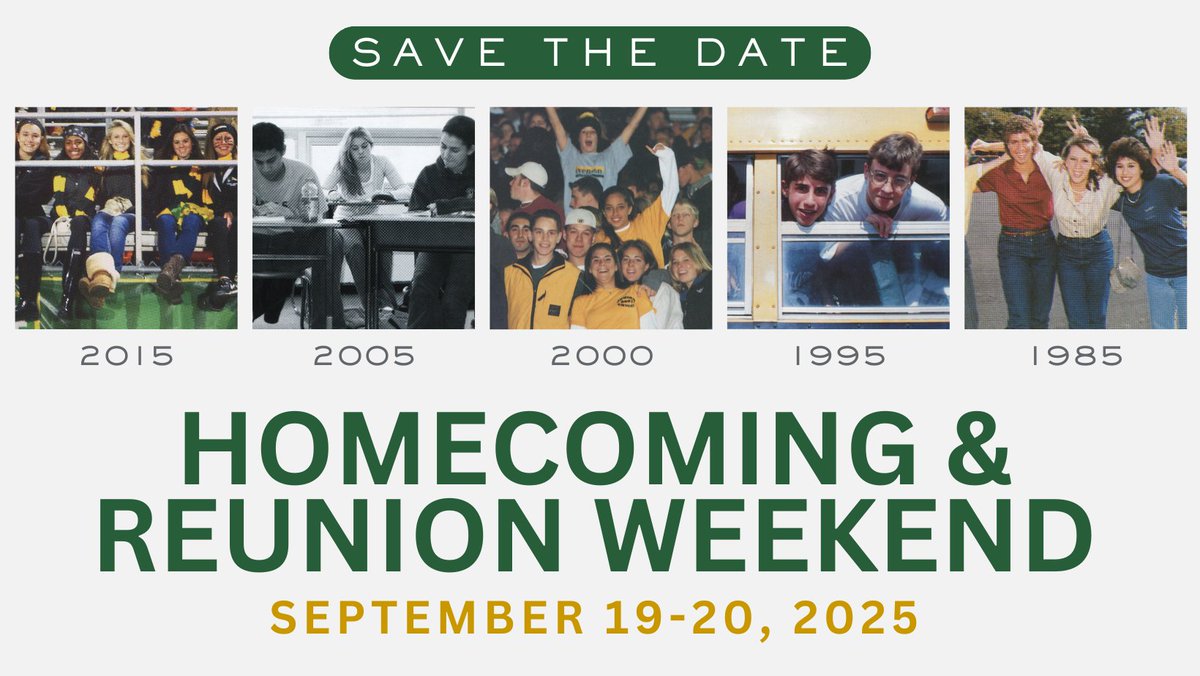 Reunion Weekend keeps growing! We've just added the Class of 2000 to this year’s celebrations, with their 25-year reunion set for Saturday, September 20. They’ll join the classes of 2015, 2005, 1995, and 1985. Learn more:
 StevensonFoundation.org/reunionweekend