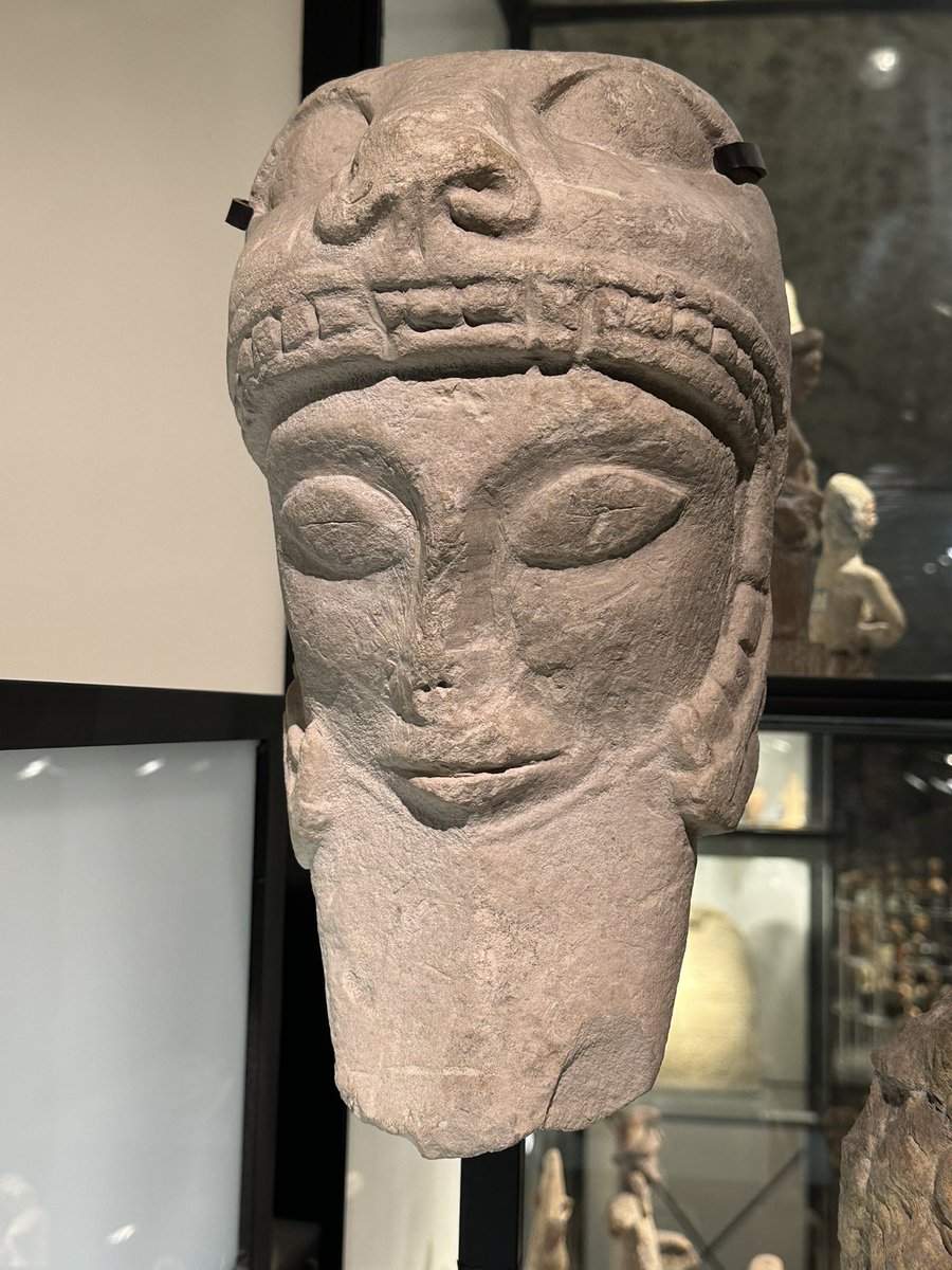 ENortonHistory's tweet photo. A stone head, possibly of Heracles. From Cyprus and dating to the 4thC BCE. On display in the eclectic Musee des Explorations du Monde in the castle in Cannes #cannes #cannescastle #cyprus #ancientcyprus https://t.co/uqEev7esDj