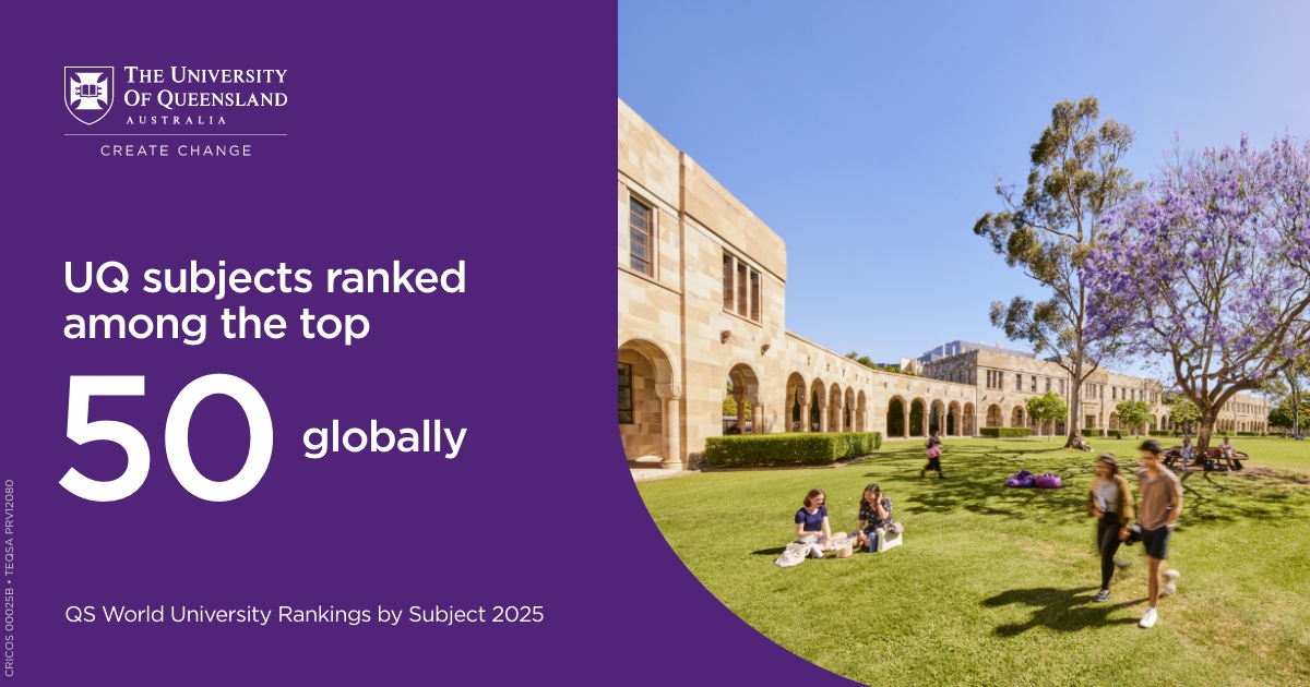 UQ News (@uq_news) on Twitter photo 20 #UQ subjects have been ranked in the global top 50 in the 2025 QS World University Rankings by Subject <a href="/worlduniranking/">QS World University Rankings</a> #QSWUR #SubjectRankings
More: brnw.ch/21wRhY0 20 #UQ subjects have been ranked in the global top 50 in the 2025 QS World University Rankings by Subject <a href="/worlduniranking/">QS World University Rankings</a> #QSWUR #SubjectRankings
More: brnw.ch/21wRhY0