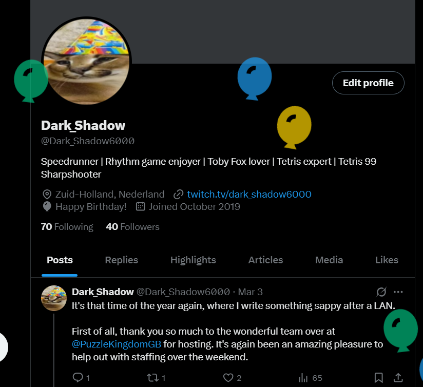 The floppa pfp is once again canon

Happy march 13th