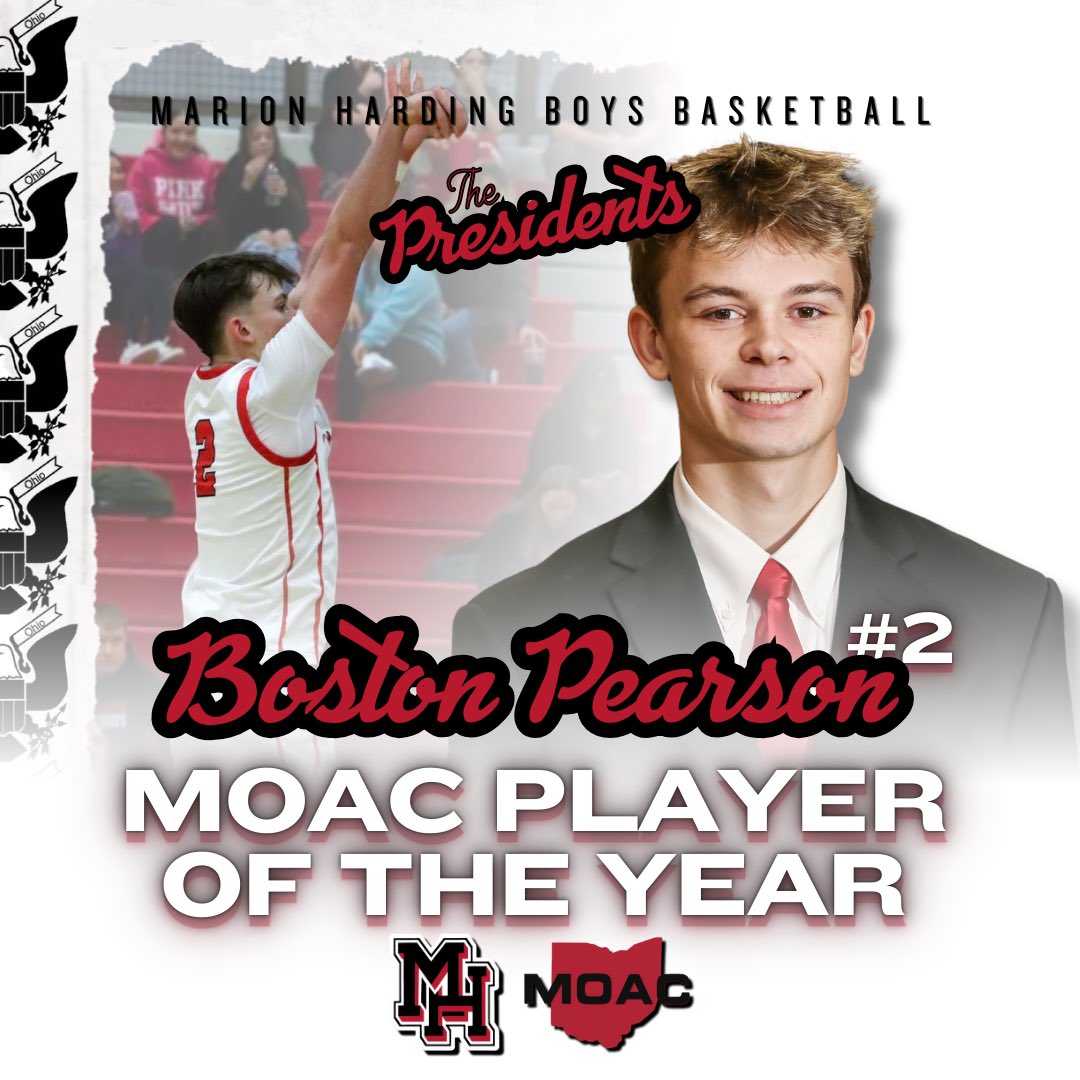 Marion Harding Boys Basketball (@prexyhoops) on Twitter photo 🗳️📈 The results are in…
Boston Pearson is your 2024-2025 MOAC Player of the Year! 🎉🎉🎉
Congratulations on this high honor! The entire city of Marion can be proud.
<a href="/McMotorsport/">Rob McCurdy</a> <a href="/HardingPrexies/">Harding Presidents</a> <a href="/SuptMurphyMCS/">Brian Murphy</a> 🗳️📈 The results are in…
Boston Pearson is your 2024-2025 MOAC Player of the Year! 🎉🎉🎉
Congratulations on this high honor! The entire city of Marion can be proud.
<a href="/McMotorsport/">Rob McCurdy</a> <a href="/HardingPrexies/">Harding Presidents</a> <a href="/SuptMurphyMCS/">Brian Murphy</a>