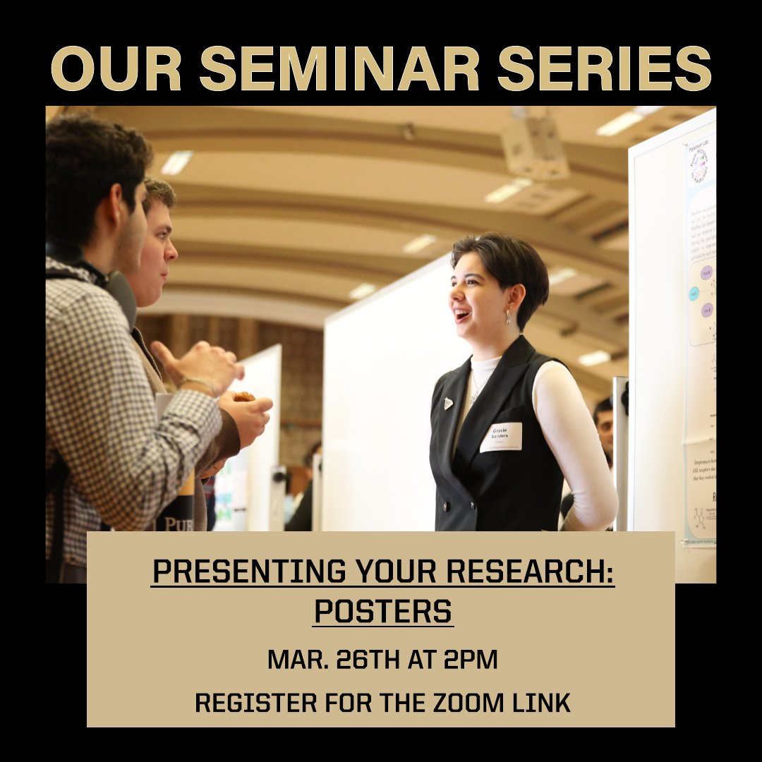 Purdue Undergraduate Research (@purdueour) on Twitter photo Join us on Zoom March 26 at 2PM to prepare for presenting posters at the upcoming Spring Conference and Showcase in Indianapolis. Learn to create a poster, deliver a presentation, and what to expect! Register for the link: purdue.edu/undergrad-rese… Join us on Zoom March 26 at 2PM to prepare for presenting posters at the upcoming Spring Conference and Showcase in Indianapolis. Learn to create a poster, deliver a presentation, and what to expect! Register for the link: purdue.edu/undergrad-rese…