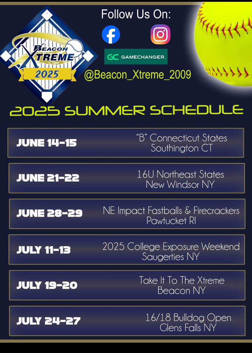 Our 2025 summer schedule is complete!  Going to be a great summer