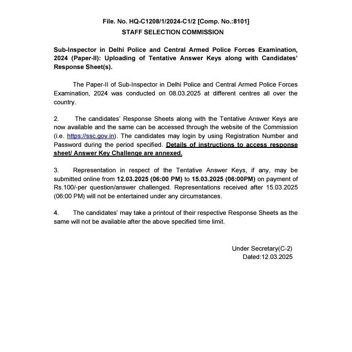 Amarkaradiya's tweet image. SSC CPO TIER 2 Answer Key जारी।
#SSC #Ssccpo #sscupdates #Examupdates #sscanswerkey