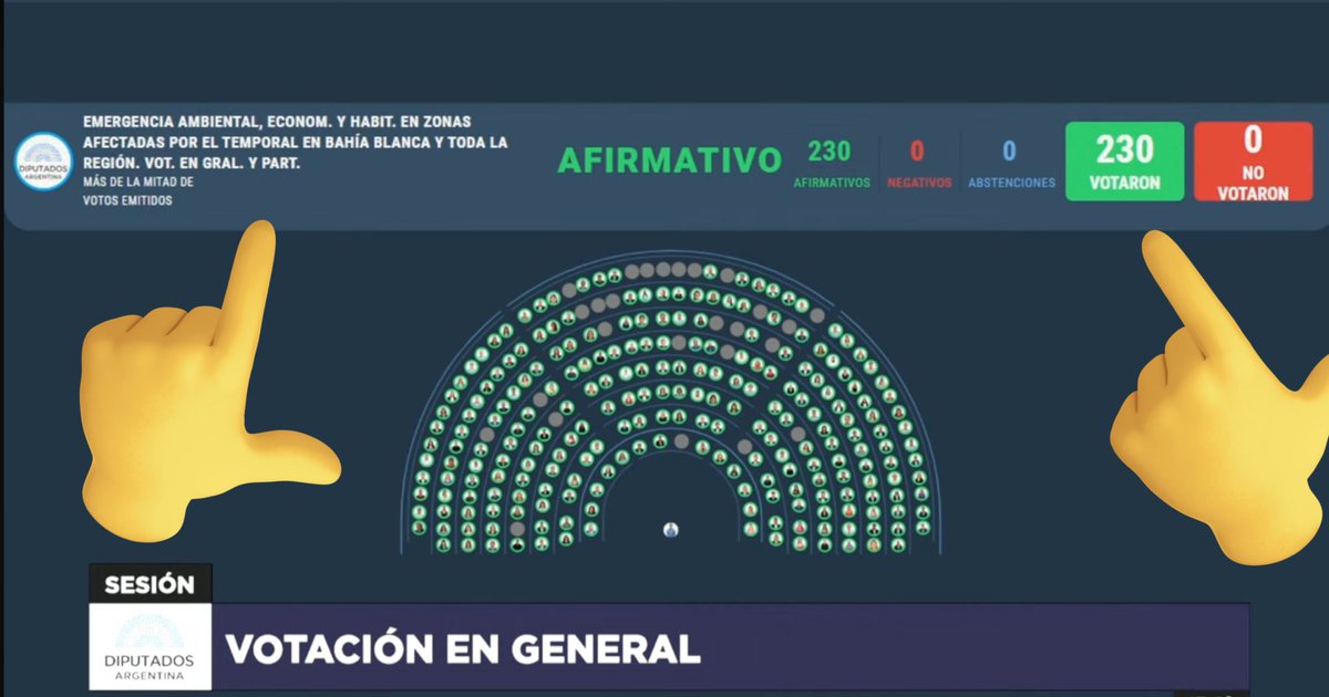 ¡FALSO! Ni <a href="/mariuvidal/">María Eugenia Vidal</a> ni el <a href="/proargentina/">PRO</a> votaron en contra de la emergencia en Bahía Blanca. Te dejo un dibujito por si se te complica entenderlo. Dejen de tirar fakes mala leche y desinformar a la gente.