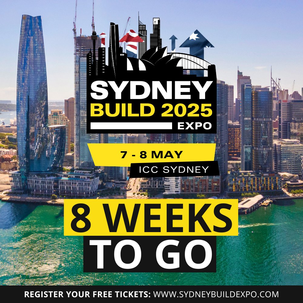 SydneyBuildExpo's tweet image. Only 8 weeks away from Australia's largest construction and design show!🎉

Register your tickets today at sydneybuildexpo.com

#SydneyBuild #Construction #NSWConstruction #Builders #Design #Architecture