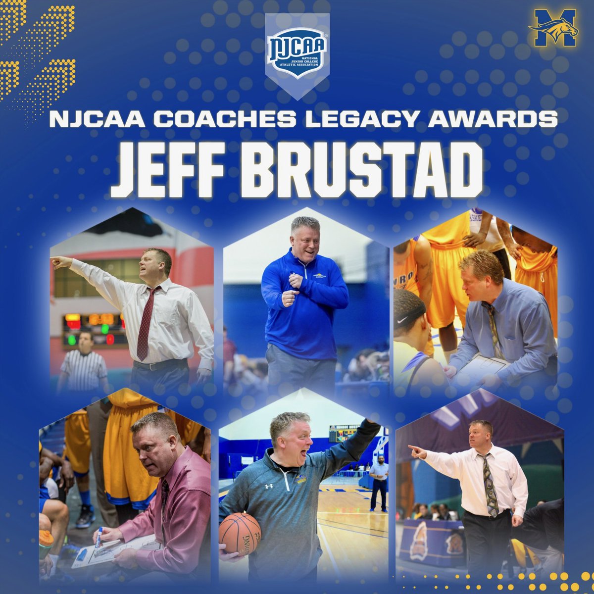 Congratulations to head coach Jeff Brustad on being named a recipient of the NJCAA Coaches Legacy Award!

The award recognizes the all-time winningest coaches in NJCAA history for their proud achievements over the course of their careers.

#GoHereGrowHere