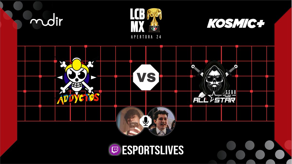 🏆 Liga de Crew Battles OCM - Apertura 2024 🏆

🔥 ¡Losers Ronda 1!🔥

⚔️ Addyctos de <a href="/AddyPlayGames/">🅰️ddy</a> 🆚 <a href="/chavorucoscrew/">Chavo Rucos Crew</a> ⚔️

¡Aquí no hay margen de error! Solo uno seguirá en la lucha 😨🔥

🎙️ Casters: <a href="/lopunnyboy09/">Lopunnyboy09</a> &amp; <a href="/SaloTweets/">Solo Salo</a>
📺 En vivo hoy a las 9 PM: twitch.tv/esportslives