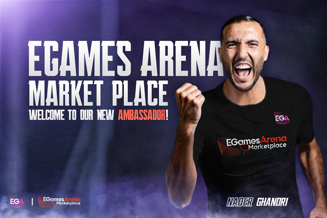 We are proud to welcome Nader Ghandri as the official EGamesArena Ambassador! 🏆🔥