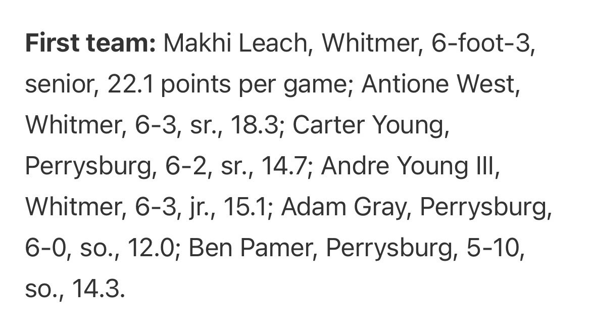 Thank You, Ohio Prep Sports Writters For Naming Me First Team All Northwest Ohio First Team.🏀 <a href="/Jackets_Bball/">PerrysburgBasketball</a> <a href="/NLL_Sports/">Northern Lakes League</a> <a href="/OHSAASports/">OHSAA Sports</a>