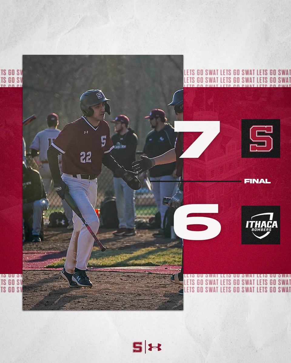 The boys battle back 😤

Baseball rallied for five runs in the ninth inning in a comeback victory over Ithaca! Leor Kedar tied the game with a two-run double, while Aidan Sullivan put the Garnet in front with a go-ahead single.