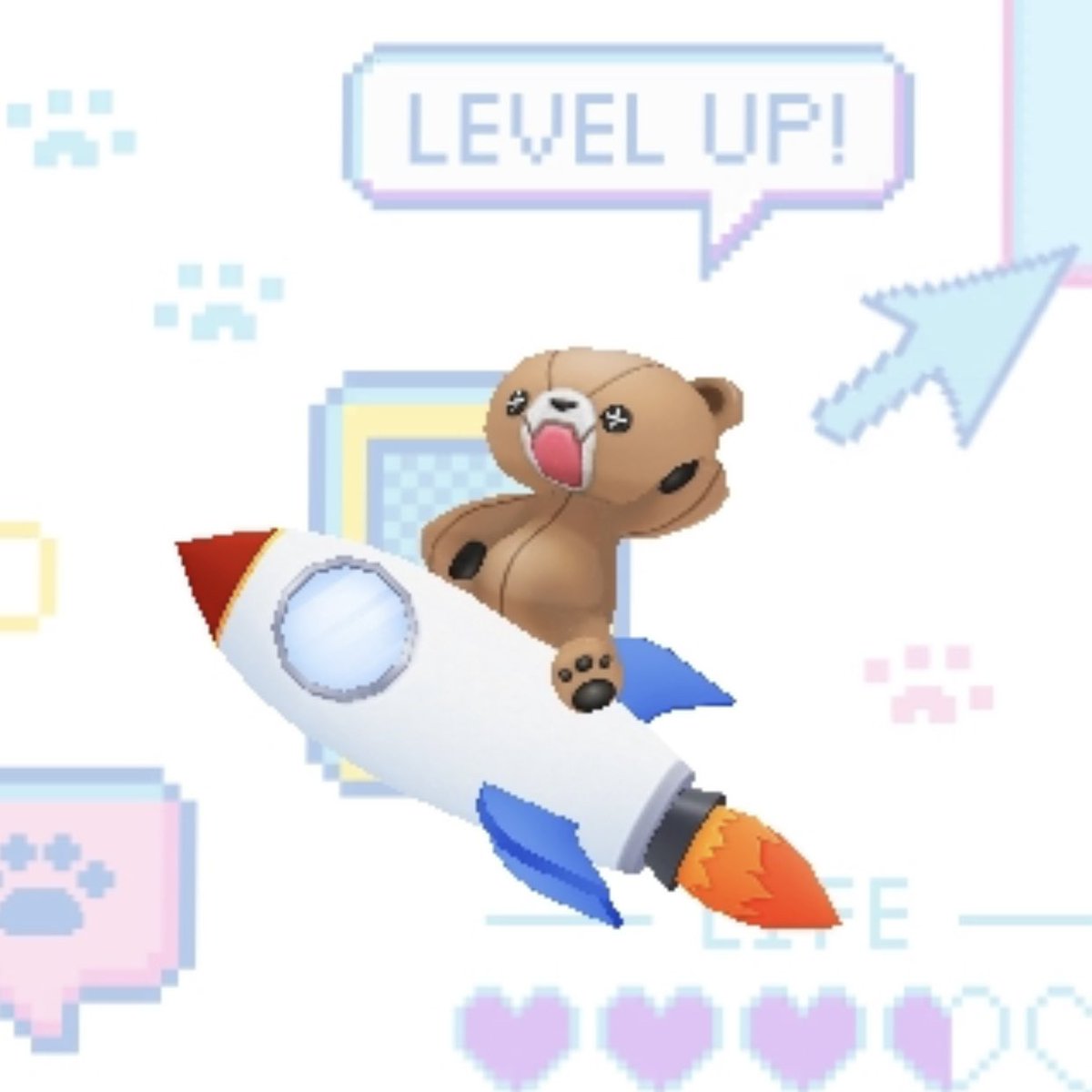 今日はギフトについてご紹介します！🙋‍♂️

ロケット🚀に乗って飛んでいく「ロケットクマさん」ですが、実は同じ人がある一定数投げると進化していくギミックがあるんです！
みなさんご存知でしたか？👀

平面からだんだん立体的になって…さらに！？
ぜひ試してみてくださいね〜！😆✨
