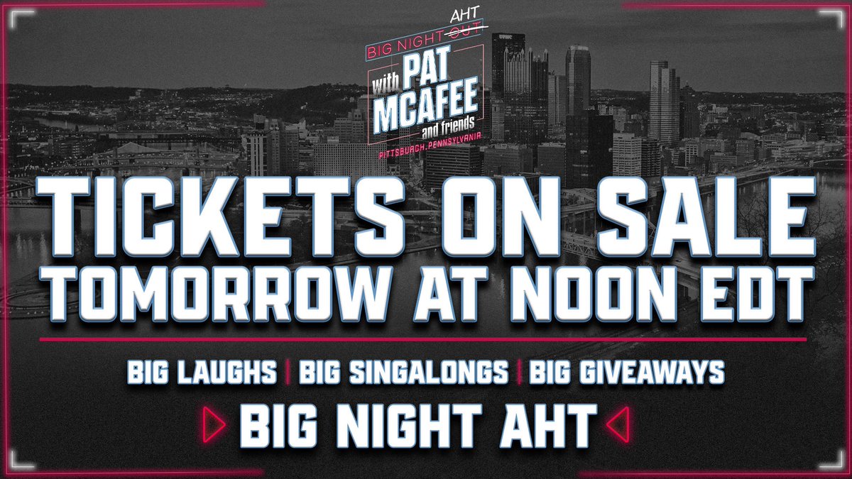 BE A FRIEND, TELL A FRIEND.. we have a ticket link for Big Night AHT ~> ticketmaster.com/event/16006265…

Should be a great time… and.. you could win BIG.

Tickets on sale at Noon Eastern tomorrow

Cheapest tickets~> $20
Most Expensive Tickets (before fees and shit)~> $95
18+