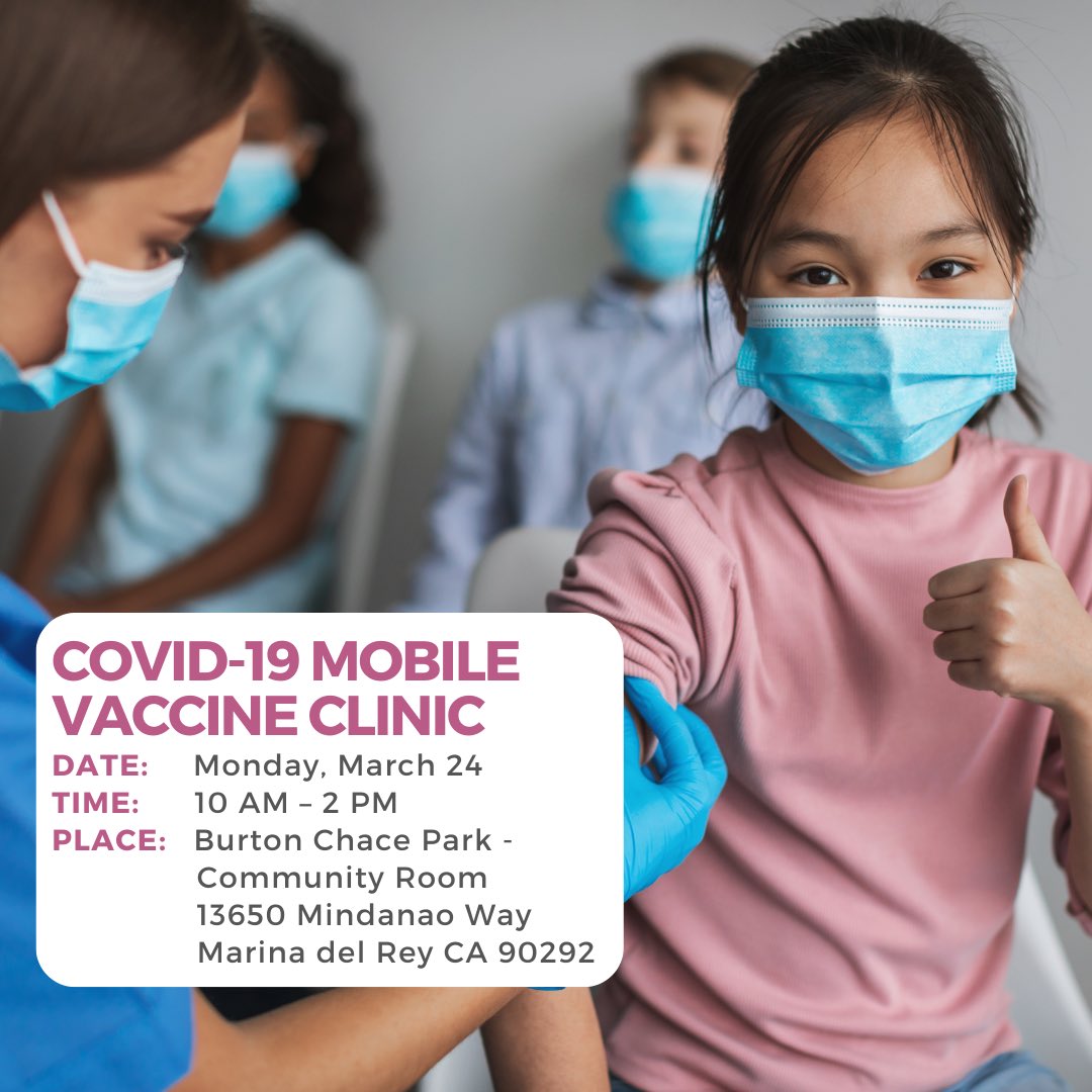 💉FREE COVID-19 Mobile Vaccine Clinic on Monday, 3/24, 10 AM – 2 PM, at Burton Chace Park. PLUS! Flu shots are also available at this clinic.
 
✨ To make an appointment, visit bit.ly/dbhvaccine. Walk-ups are also available.