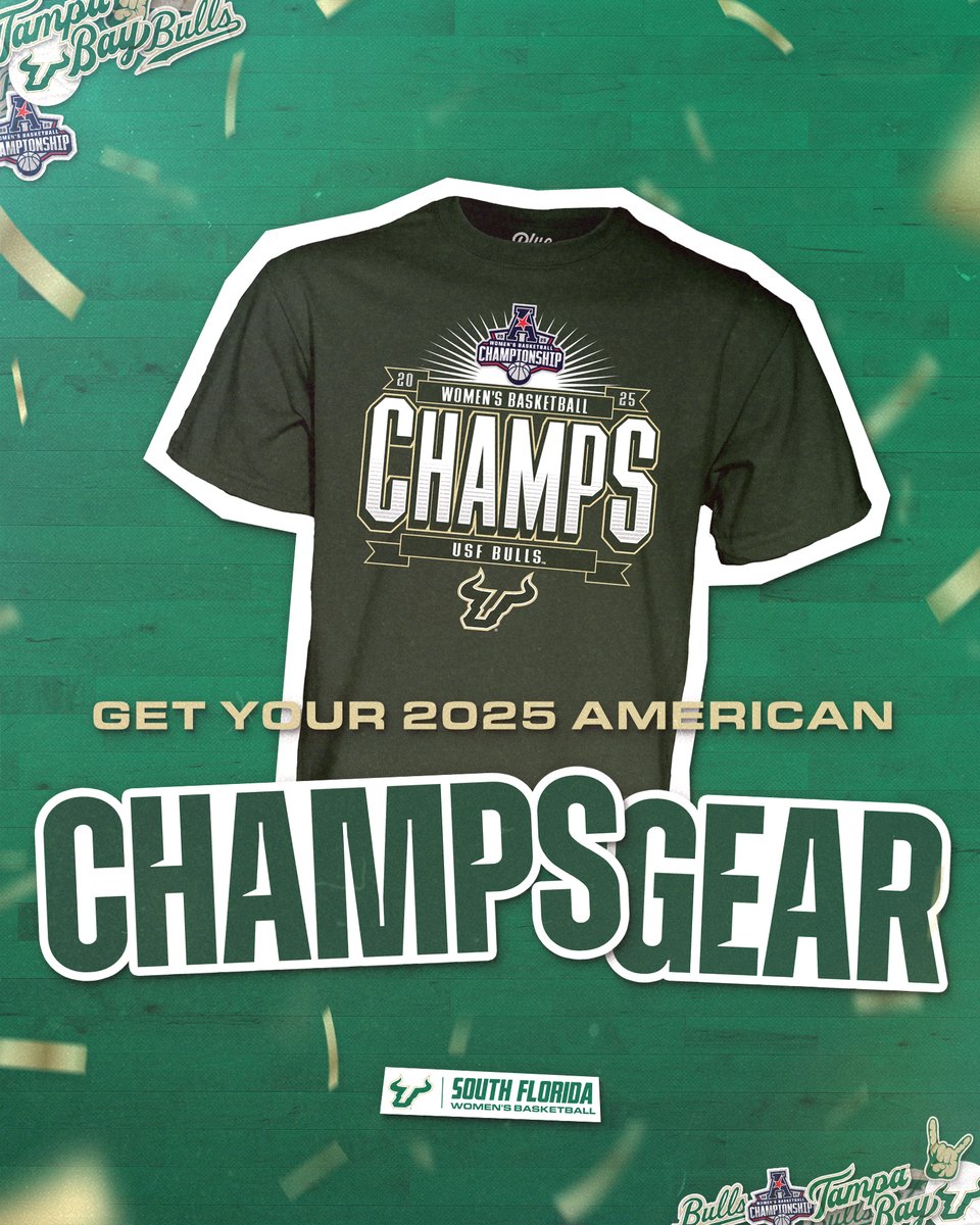 🗣️ Get your <a href="/USFWBB/">USF Women's Basketball</a> Champs merch here!

👉 gobulls.co/wbbchampsgear25

#HornsUp 🤘