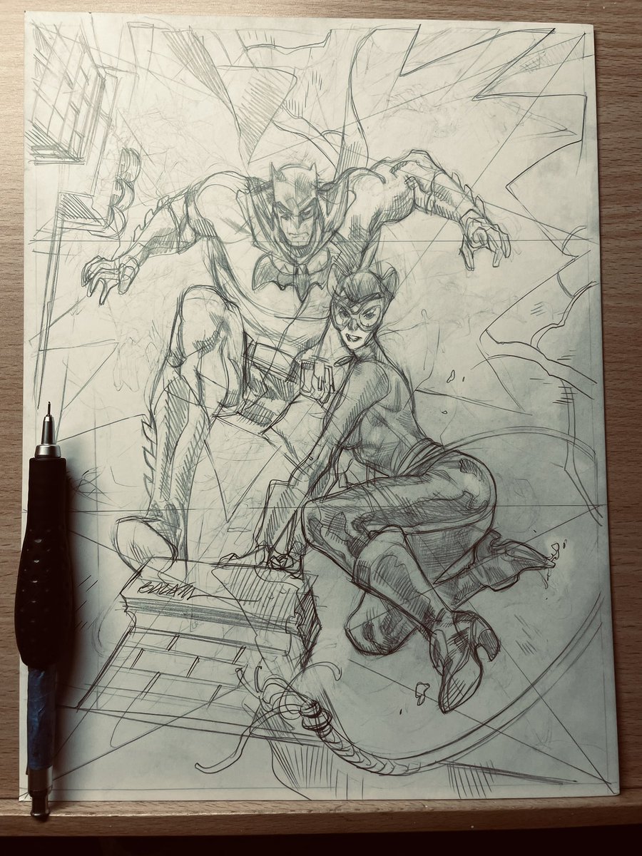 #traditionalart #commission #batman #catwoman