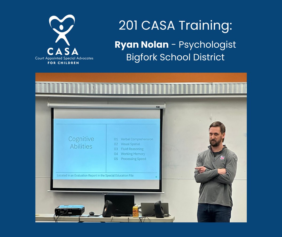 FlatheadCASA's tweet photo. 👥 Today, we had an insightful CASA 201 training with special guest Ryan Nolan, school psychologist with the Bigfork School District. 🎓🧠 Huge thanks to Ryan for sharing valuable knowledge and the feeling chart, and to our dedicated CASA volunteers for showing up. #CASAforKids https://t.co/vw6v57bfOK
