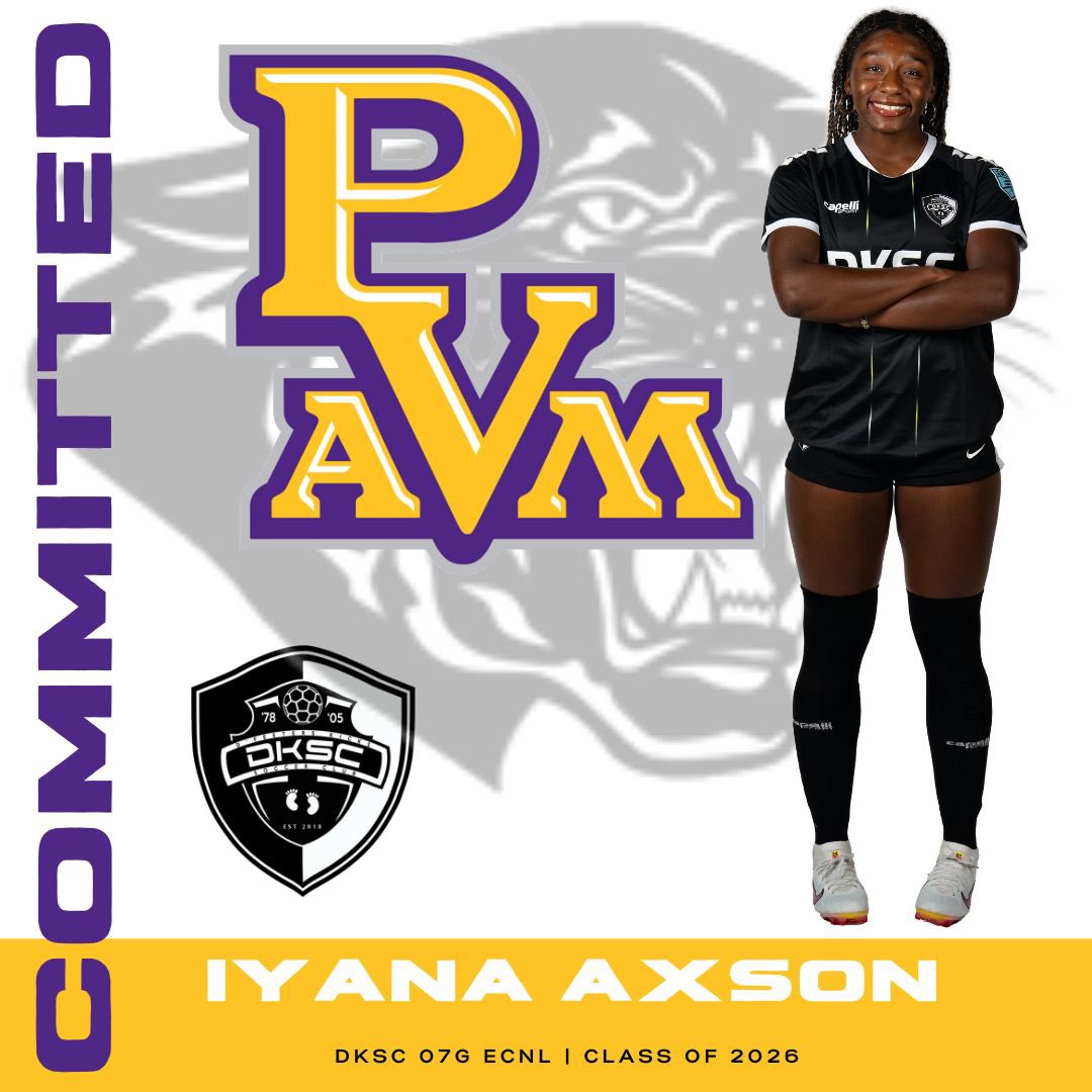 🥳 We’re so excited to see that <a href="/iyanaax07/">iyana axson</a> has verbally committed to play college soccer at PVAMU! Proud of you!! #2026 <a href="/DKSC_official/">D'Feeters Kicks Soccer Club</a>