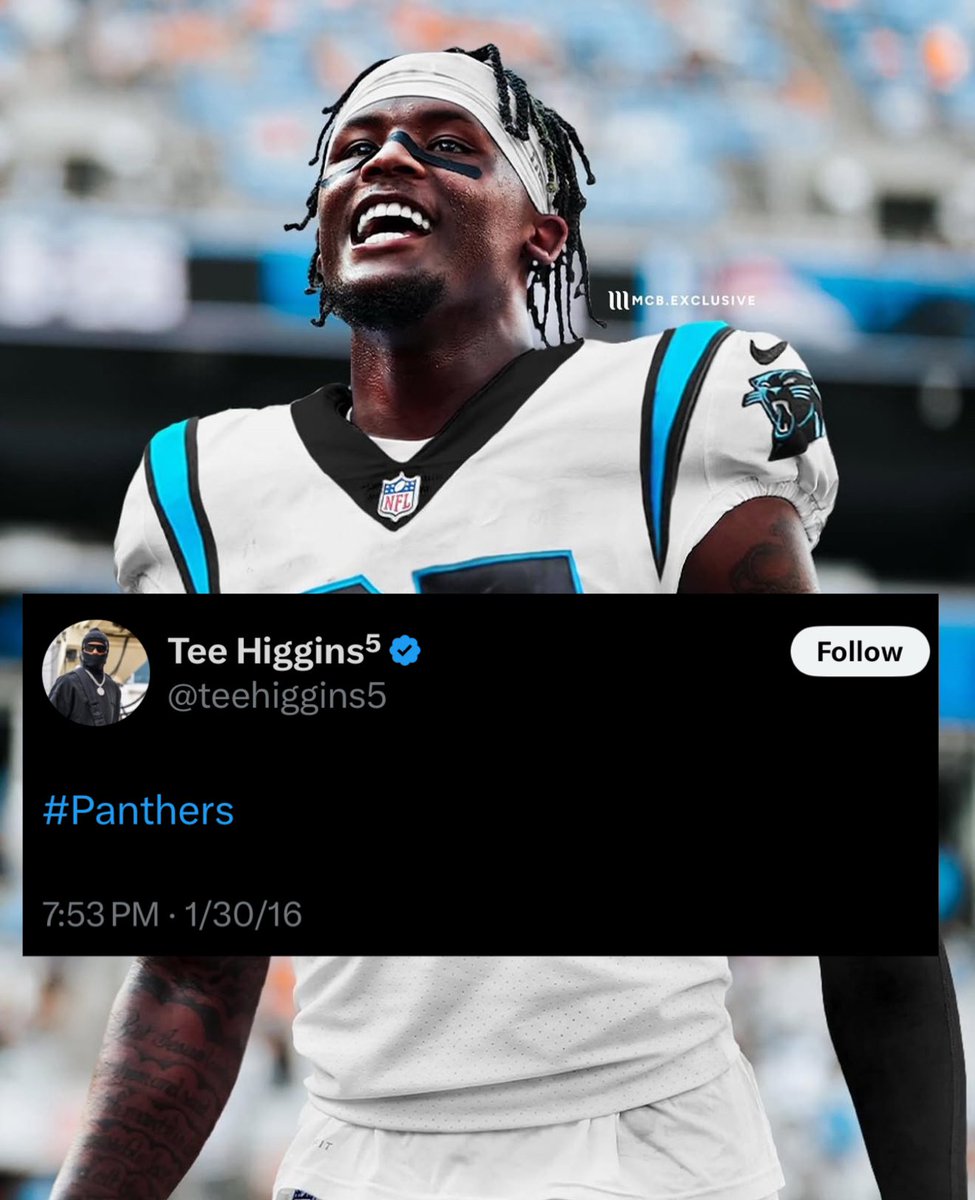 MLFootball's tweet image. TRENDING: This tweet from Tee Higgins from nearly 10 years ago has started to resurface again.

👀

Carolina is still looking to add a WR1 —- and Higgins has not signed an extension with Cincinnati yet.