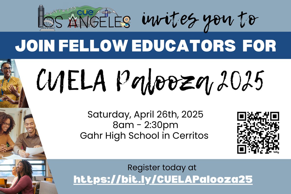 CUE Los Angeles (@cuelosangeles) on Twitter photo Join us for a day of engaging, interactive learning sessions, networking, collaboration, and fun at #CUELAPalooza <a href="/occue/">Orange County CUE</a> <a href="/GoldCoastCUE/">Gold Coast CUE</a> <a href="/SGVCUE/">San Gabriel Valley CUE</a> #LosAngelesTeachers #SaturdayTeachers Join us for a day of engaging, interactive learning sessions, networking, collaboration, and fun at #CUELAPalooza <a href="/occue/">Orange County CUE</a> <a href="/GoldCoastCUE/">Gold Coast CUE</a> <a href="/SGVCUE/">San Gabriel Valley CUE</a> #LosAngelesTeachers #SaturdayTeachers