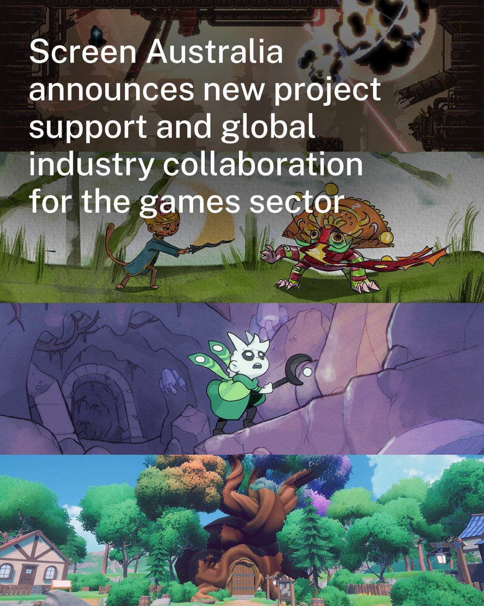 ScreenAustralia's tweet image. Screen Australia has announced a wide-ranging funding boost to the Australian games sector. 🎮🎉

🔗 Find out more:  bit.ly/4io925P

Image (top to bottom): Nullstar: Solus, Bedtime Stories, Shapeshifter (working title), Dungeons and Dining Tables