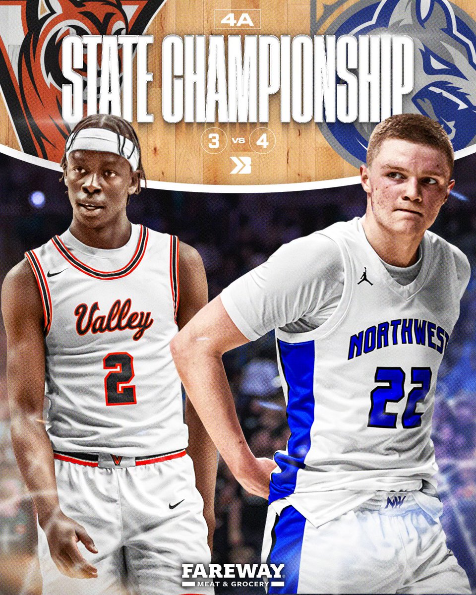 🏆𝟒𝐀 𝐂𝐇𝐀𝐌𝐏𝐈𝐎𝐍𝐒𝐇𝐈𝐏 𝐒𝐄𝐓🏆

#3 VALLEY TAKES ON #4 WAUKEE NW AT 1:00 PM ON FRIDAY 🔥🔥🔥🔥

A ALL CIML STATE CHAMPIONSHIP FOR THE FIFTH TIME IN SIX YEARS.

#iahsbkb