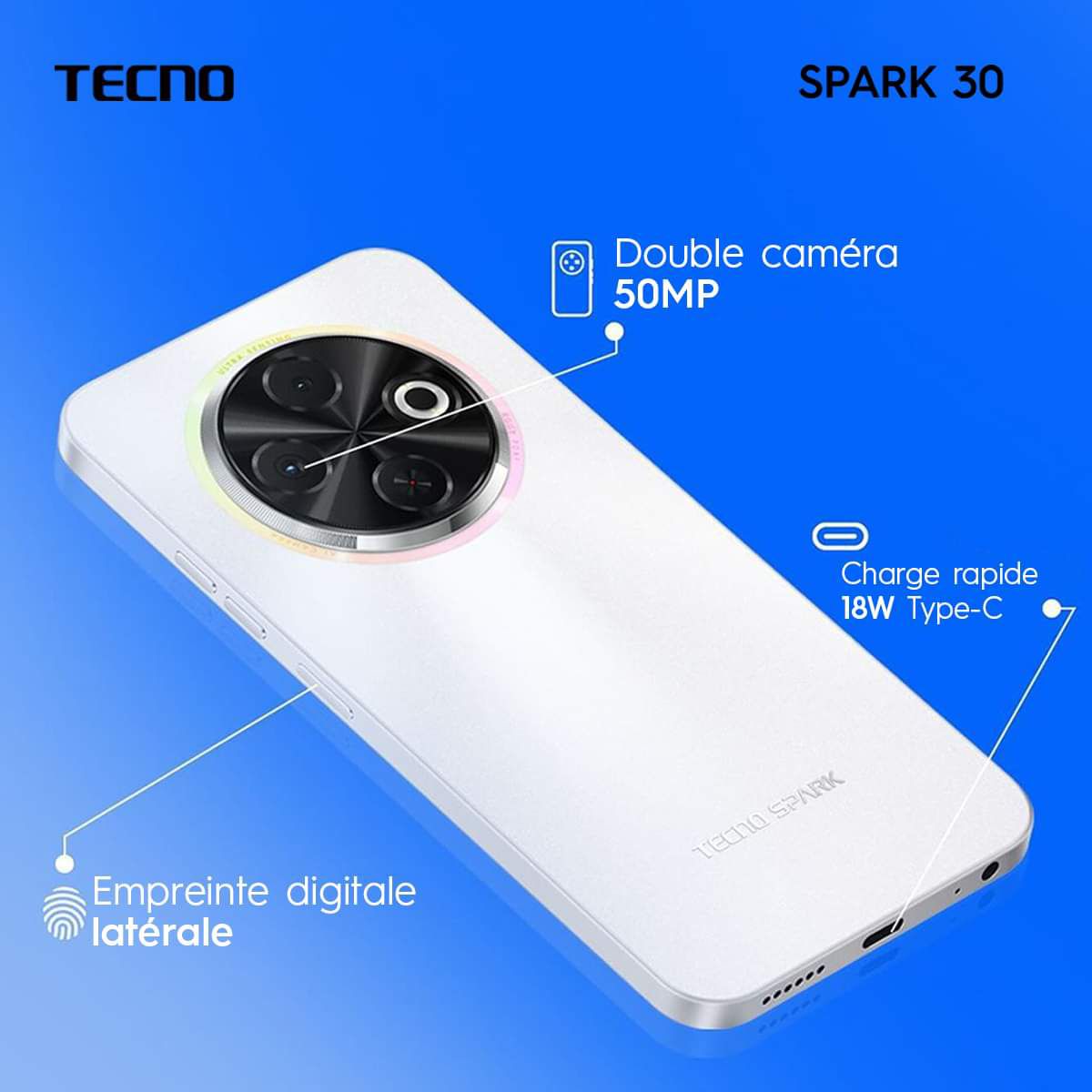 TECNOMobileMG1's tweet image. 🚀🎉 Découvrez le nouveau TECNO Spark30c ! Un smartphone puissant à petit prix, avec des fonctionnalités innovantes. Ne manquez pas cette offre incroyable ! #TECNOSpark30c #Innovation 📱✨ #TECNOMobileMG