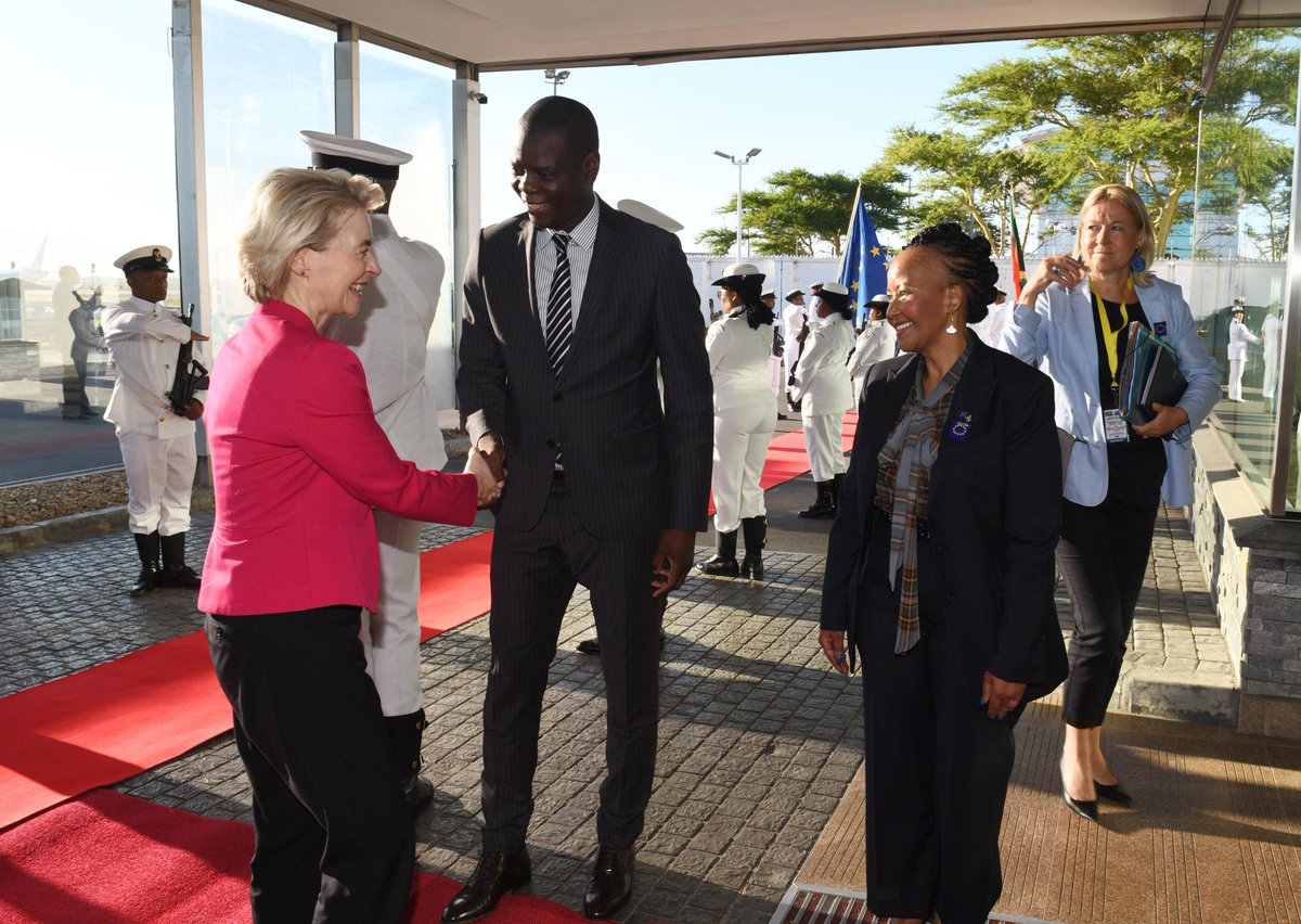 DIRCO_ZA's tweet photo. Ms Von der Leyen is in🇿🇦  to participate in the #SAUSummit2025 in Cape Town.
The summit is an opportunity to intensify the 🇪🇺 partnership with 🇿🇦 which is a strategic partner for the EU in a challenging context of rising populism and geopolitical instability.

#SAEURelations https://t.co/ajrIMUDSuo