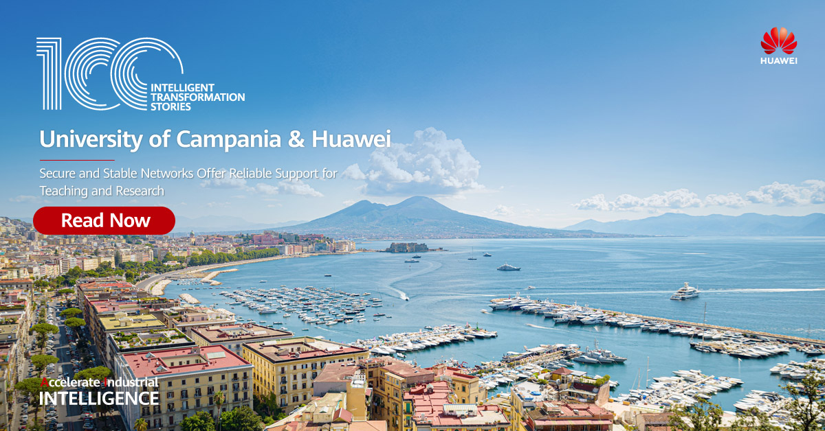 HuaweiEnt's tweet photo. The University of Campania faced slow network speeds, patchy #WiFi, and aging infrastructure, hampering digital learning. Discover how Huawei's #CloudCampus Solution and #AirEngine #WiFi delivered a transformative upgrade—and the key improvement—in #stories100: https://t.co/JHUFJ7NxQd
