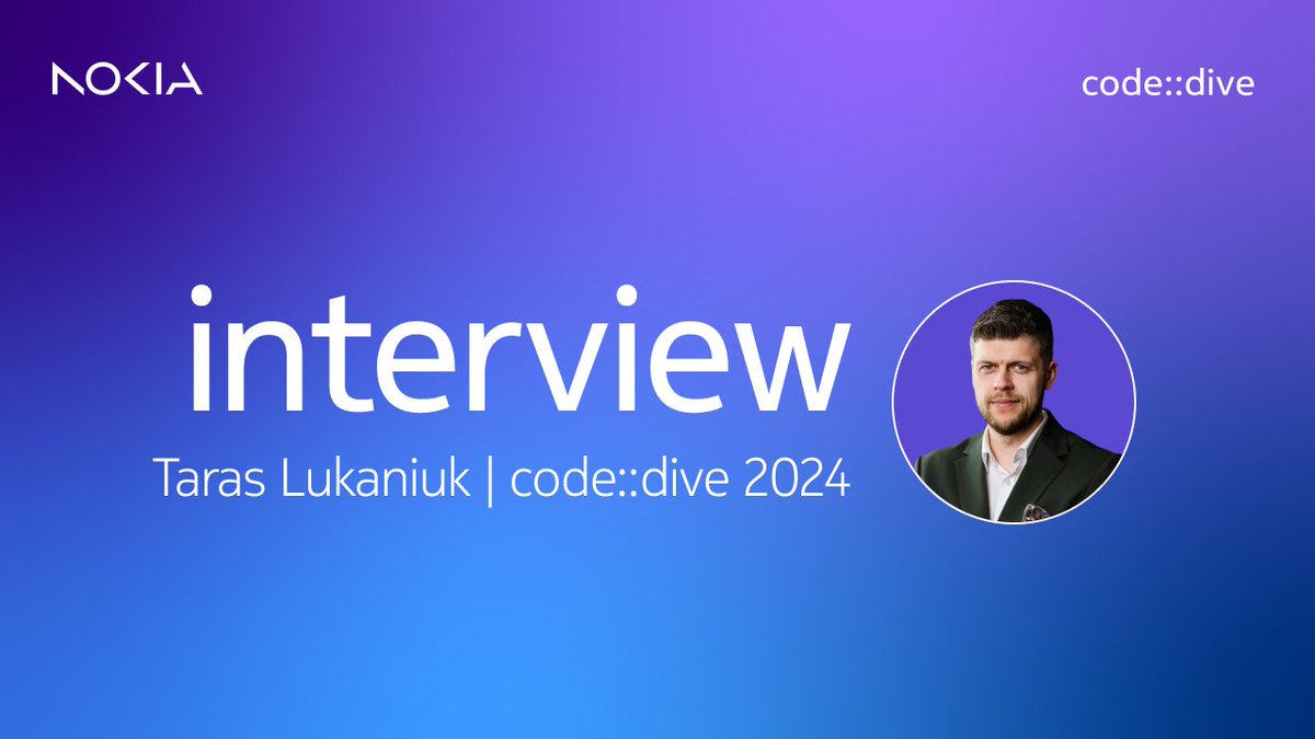 And finally – Taras Lukaniuk, Country Manager of Nokia Poland, shares why C++ is crucial to Nokia ⚡

He also reveals his plans for the next edition of code::dive. Make sure to stay tuned with us to always be up to date!

🔗 Link to the interview: youtu.be/Kq9aTt4fR7Q?si…