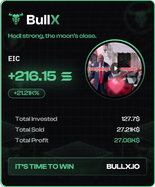 0xmega_sol's tweet photo. At $3K MC this wallet bought $127 $EIC and now $79,370 in profit, sold $27,210 so far.

Trading bot: https://t.co/TjBfNNfAPw

Wallet below👇🏻 https://t.co/i6N4E1M1Kp