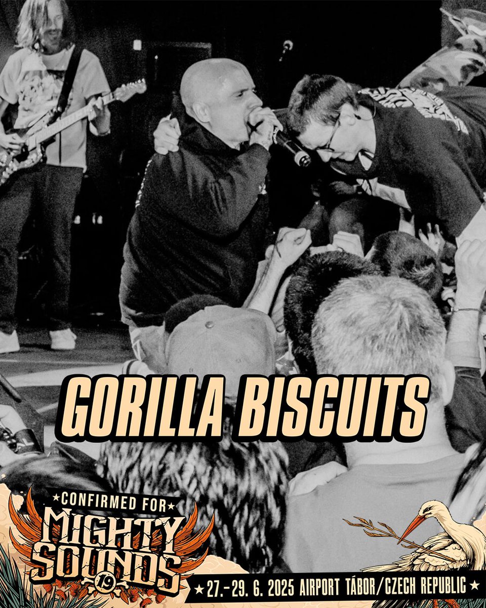🔥 Gorilla Biscuits (USA)
🎸 Hardcore Punk

➖➖➖

🎫 𝐓𝐈𝐂𝐊𝐄𝐓𝐒: bit.ly/MightyTickets2…

➖➖➖

📍 Mighty Sounds 2025
📅 June 27-29, 2025
🇨🇿 Tábor, CZ
🌐 MightySounds.cz