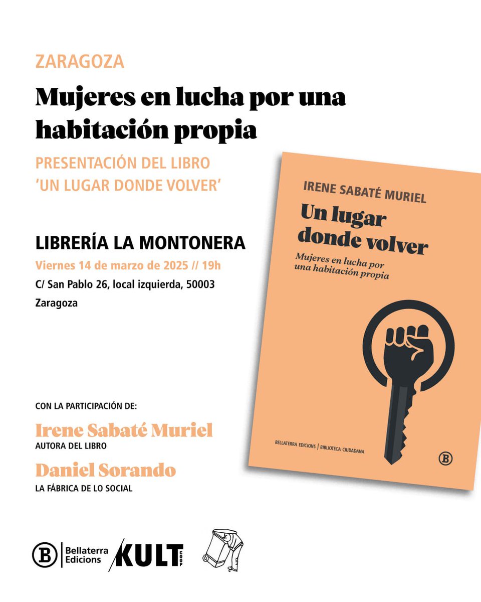 No puede hacerme más ilusión presentar el libro mañana viernes a las 19h en Zaragoza... Acompañada de <a href="/Daniel_Sorando/">Daniel Sorando</a> en la librería La Montonera. Os esperamos! @bellaterra